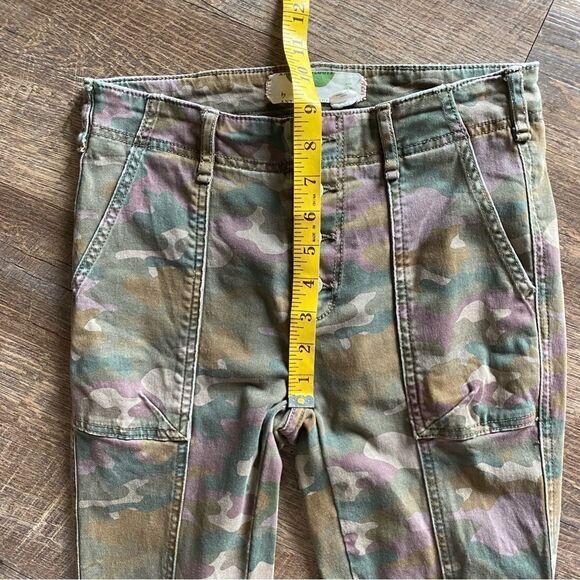 Anthropologie Camo Pants Skinny Jeans Streetwear Boho Button Fly 25 - Picture 7 of 12